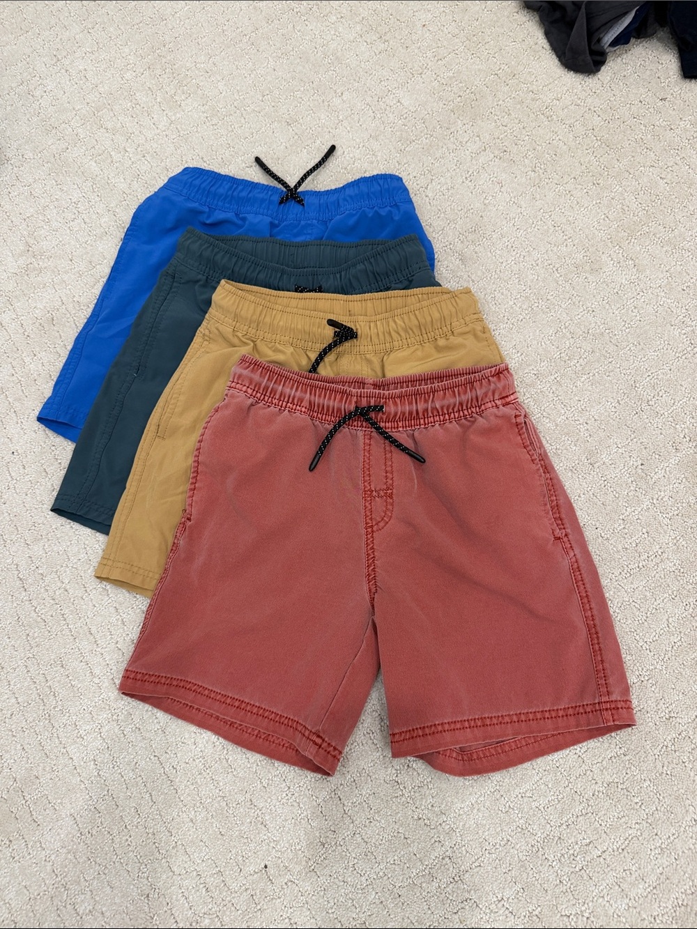 Cat & Jack Boys Pull-On Shorts in Rust, Tan, Green, Blue
